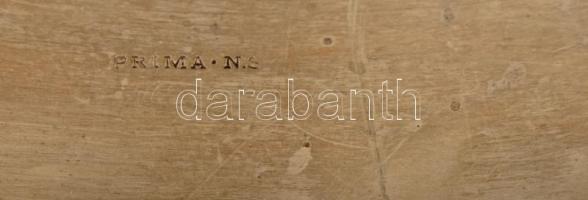 Prima Ns. ezüstözött dísztányér, jelzett, d:30cm