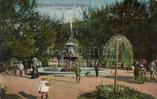 Brassó, Kronstadt, Brasov; Liget, szökőkút / park, fountain (EK)