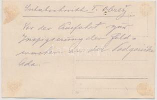 1915 Osztrák-magyar őrjáraton a Szerbia elleni hadjárat idején, feliratozva / Abfahrt zur Inspizieru...