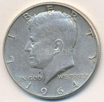 Amerikai Egyesült Államok 1964. 1/2$ Ag Kennedy T:2 USA 1964. 1/2 Dollars Ag Kennedy C:XF Krause KM#202