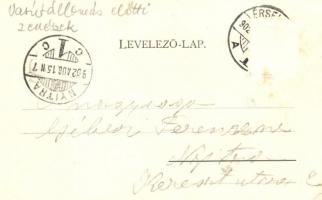 1902 Érsekújvár, Nové Zámky; vasútállomás, cigány vonós zenekar, kiadja Klökner Péter / railway stat...