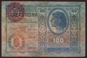 1912. 100K piros "Magyarország" körbélyegzővel T:II/III