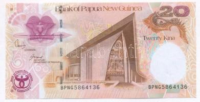 Pápua Új-Guinea 2008. 20K nyomdai papírránc T:1 Papua New Guinea 2008. 20 Kina with printing crease ...