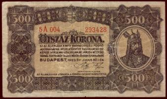 1923. 500K "Magyar Pénzjegy..." T:II/III