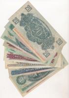 Vegyes: 11db-os bankjegy tétel a pengő-forint időszakból közte 1947. 100Ft hajtás mentén ragasztva T...