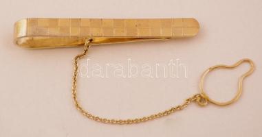 Aranyozott ezüst(Ag) nyakkendőtű, jelzett, h: 5 cm, nettó: 6,7 g