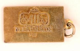 Aranyozott ezüst(Ag) medál, jelzett, 2,5x1,5 cm, nettó: 4,4 g