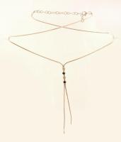 Ezüst(Ag) nyaklánc, apró kövekkel, állítható hosszúsággal, jelzett, h: 44 cm, nettó: 6,9 g