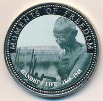 Libéria 2001. 10$ "Szabadság pillanatai - Gandhi élete 1869-1948." multicolor T:PP enyhe felületi karc Liberia 2001. 10 Dollars "Moments of Freedom - Gandhi's life 1869-1948." multicolor C:PP slightly scratched