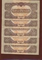 1944. 100P "V.H."(12x) egymásutáni ill. kevés ugrású sorszámokkal több részletben T:I,I-(k...