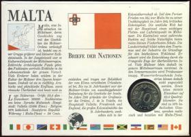 Málta 1983. 2c "hajó" bélyeg/ 1972. 10c "hajó" fémpénz érmés borítékon