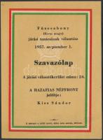 1957 Szavazólap, Füzesabony