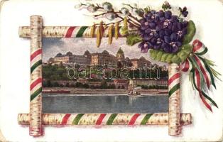 Budapest I. Vár, magyar zászlós virágos lap, H.H.i.W. 7028-1. (Rb)