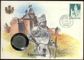 Luxembourg 1985. 7Fr "kastély" bélyeg/1972. 10Fr "Nagyherceg" fémpénz érmés borítékon