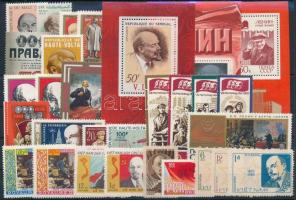 1947-1982 Lenin 27 stamps + 3 blocks, 1947-1982 Lenin motívum 27 db bélyeg, közte teljes sorok + 3 db blokk stecklapon