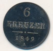 Ausztria 1849A 6kr Ag T:2 erős patina Austria 1849A 6 Kreuzer Ag C:XF strong patina Krause KM#2200