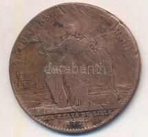 Franciaország 1737. "Lés États de Lille - Securitas Provinc. Insul." Cu zseton (31mm) T:3,...