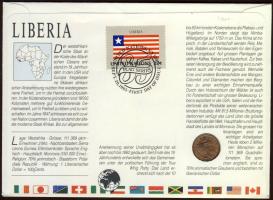 Libéria 1985. 25c "FAO" + ENSZ 22c "libériai zászló" bélyeg/ 1972. 1c "hajó...