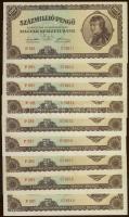 1946. 100.000.000P(15x) egymásutáni sorszámokkal előlap ferdén nyomva T:I,I-