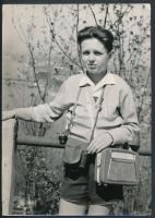 1968 Budapest, Kilátás a pesti oldalra a Gellért-hegyről, jelzetlen fotó, sarkán törésnyommal, 18x13 cm