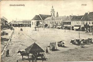 Kézdivásárhely, Targu Secuiesc; Fő tér, piac, kiadja Turóczi István / main square, market