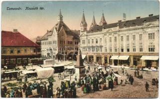 Temesvár, Timisoara; Kossuth tér, piac / square, market  (EK)