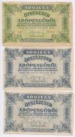 1946. 13db-os vegyes magyar adópengő bankjegy tétel, közte sorozat- és sorszám nélküli T:III