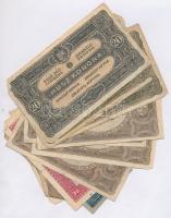 1916-1923. 17db-os vegyes magyar korona bankjegy tétel, közte 2db sorszámkövető 1920. 10K-ás bankjeg...