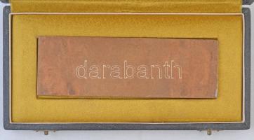 1964. "Technika háza - Esztergom" Br plakett, zománcos betéttel, gravírozott, eredeti tokb...