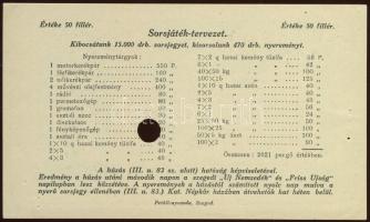 1940. Szeged-Somogyi-telepi egyházi társsorsjáték jegye T:I