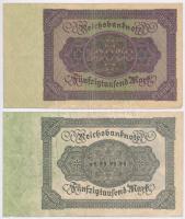 Németország / Weimari Köztársaság 1922. 50.000M (12x) közte 3db alapnyomat nélküli változat T:III
G...