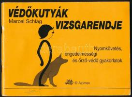 Marcel Schlag: Védőkutyák vizsgarendje. Nyomkövetés, engedelmességi és őrző-védő gyakorlatok. Bp., 1995, Azimex Bt. Kiadói papírkötés, jó állapotban.