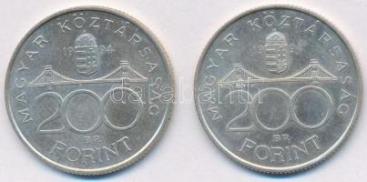 1994. 200Ft Ag "Deák" (2x) T:2