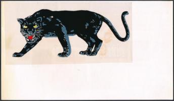 Különféle matricák gyűjteménye, kb. 40 db matrica 3 db kartonon