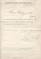 1911 Bp., A Fővárosi VIII. ker. Józsefvárosi Kör sikeres tagfelvételről értesítő levele