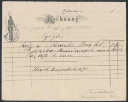 1875 Pécs, Nyugta kéményseprő munkáért járó pénz felvételéről