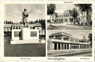 Kiskunfélegyháza, Hősök szobra, vasútállomás, fürdő-szálló