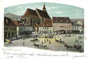 Brassó, Kronstadt, Brasov; Piac tér / Marktplatz / market square