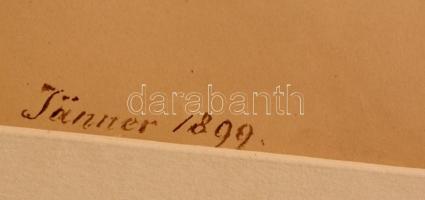 Jelzés nélkül: Virágos életképek 1899, akvarell, papír, paszpartuban, 17×22,5 cm