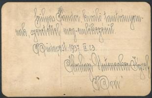 1937 Bp., "Kiváló tanítványomnak Gulyás Sándornak Abaházi Untenecker József" - bokszolót á...