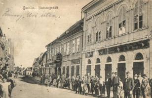 Zimony, Zemun, Semlin; Úri utca, L. W. Kraus üzlete, Verlag Johann Pulyo / Herrengasse / street, shops (EB)