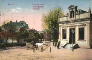 Lipik, Fő utca, Étterem a forráshoz / Glavna ulica / Hauptgasse, Restauration zur Quelle / street, restaurant  (EB)