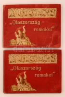 Olaszország remekei I-II. Olaszország táj-, és természeti szépségeinek, népviseleteinek, régiségeinek, műépítményeinek, műremekeinek gyűjteménye eredeti fényképek alapján. Két kötetben. A magyar kiadás szerkesztője Boross Vilmos. Budapest, é.n., Riegler József Ede Papírneműgyár Rt. Kiadói illusztrált egészvászon kötésben, picit kopott, picit foltos borítóval, az I. kötet fűzése picit laza. fotókkal gazdagon illusztrálva.