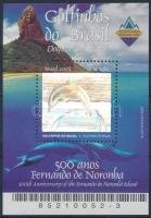 Fernando de Noronha szigetek, delfinek, hologramfóliás blokk, Fernando de Noronha islands, dolphins, holographic foil block