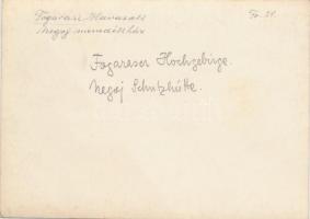 cca 1910-1920 Negoj menedékház, Fogarasi-havasok, hátoldalon feliratozva, 11x15 cm / Cabana Negoiu, ...