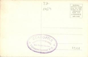 Pilisszentkereszt, Sportszálló, egészségház, templom, hátoldalán Szabó-féle vendéglő és pensió bélye...