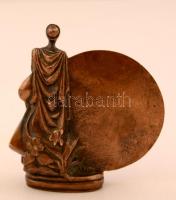 Várhelyi György (1942- ): Erzsébet és Henry Spéter Alapítvány 1987, bronz, jelzett, m: 11 cm