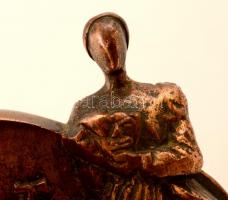 Várhelyi György (1942- ): Erzsébet és Henry Spéter Alapítvány 1987, bronz, jelzett, m: 11 cm