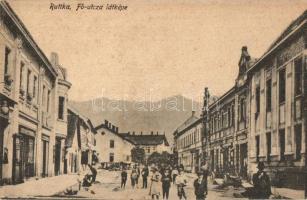 Ruttka, Vrútky; Fő utca, Szétsényi Ferencz üzlete / main street, shop (fa)