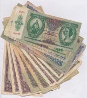 Vegyes: 16db-os pengő bankjegy tétel 1930-1945. 10-1.000.000.000P közti címletek T:III